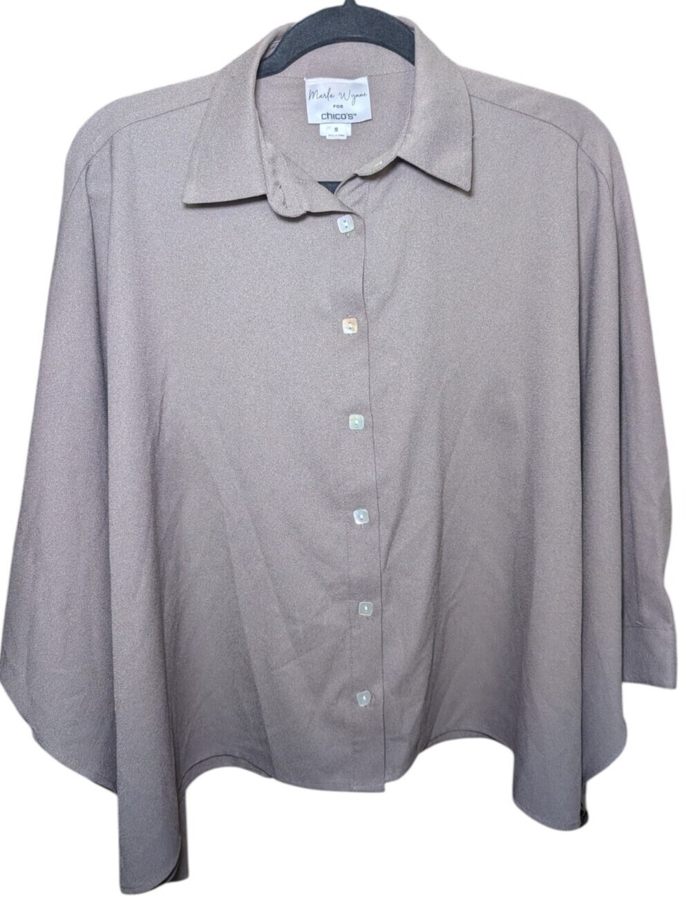 Chicos Light Taupe Button-Up Blouse